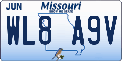 MO license plate WL8A9V