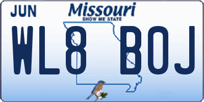 MO license plate WL8B0J