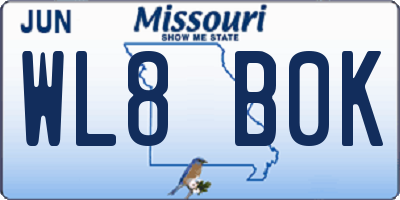 MO license plate WL8B0K
