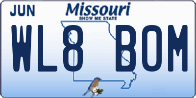 MO license plate WL8B0M