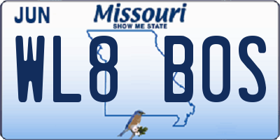 MO license plate WL8B0S