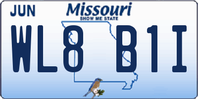 MO license plate WL8B1I