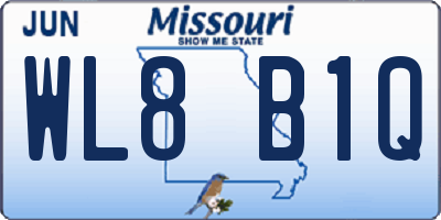 MO license plate WL8B1Q