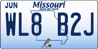 MO license plate WL8B2J