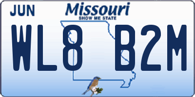 MO license plate WL8B2M