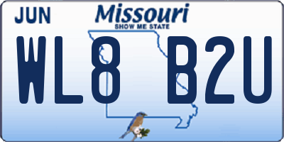 MO license plate WL8B2U