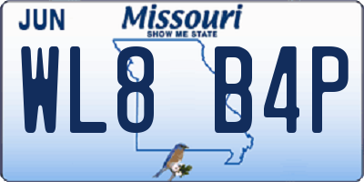 MO license plate WL8B4P