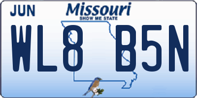 MO license plate WL8B5N