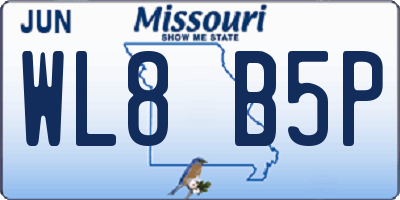 MO license plate WL8B5P