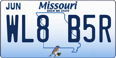 MO license plate WL8B5R
