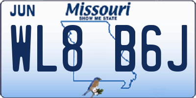 MO license plate WL8B6J