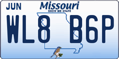 MO license plate WL8B6P