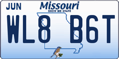 MO license plate WL8B6T