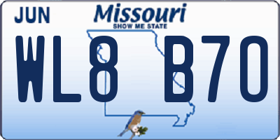 MO license plate WL8B7O