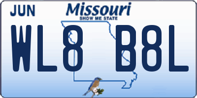 MO license plate WL8B8L
