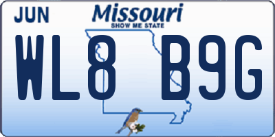 MO license plate WL8B9G