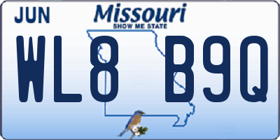 MO license plate WL8B9Q