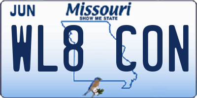 MO license plate WL8C0N