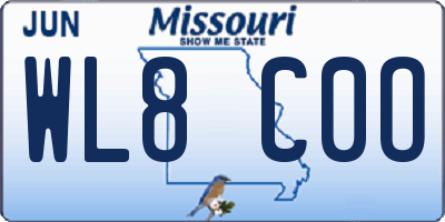 MO license plate WL8C0O