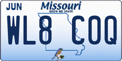 MO license plate WL8C0Q
