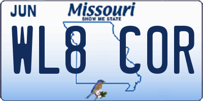 MO license plate WL8C0R