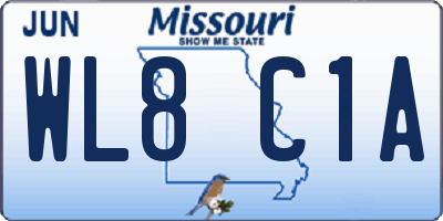 MO license plate WL8C1A