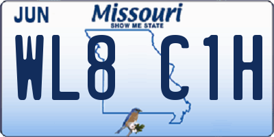 MO license plate WL8C1H