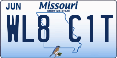 MO license plate WL8C1T