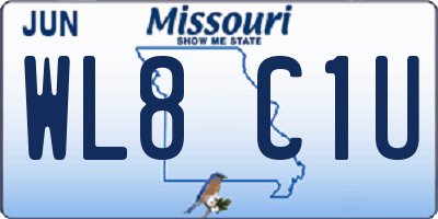 MO license plate WL8C1U