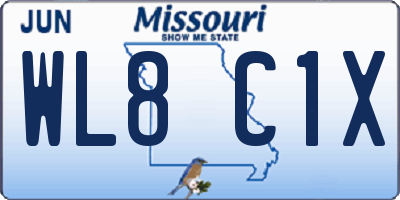 MO license plate WL8C1X
