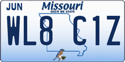 MO license plate WL8C1Z