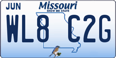 MO license plate WL8C2G
