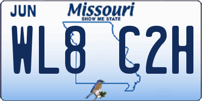 MO license plate WL8C2H