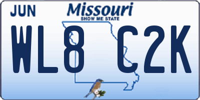 MO license plate WL8C2K