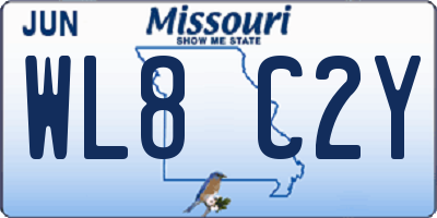 MO license plate WL8C2Y
