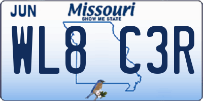 MO license plate WL8C3R