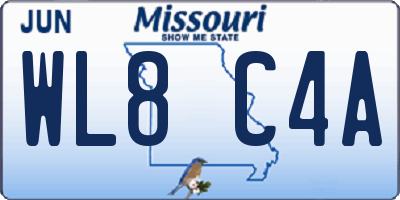 MO license plate WL8C4A