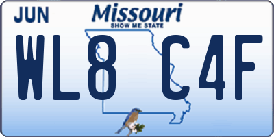 MO license plate WL8C4F
