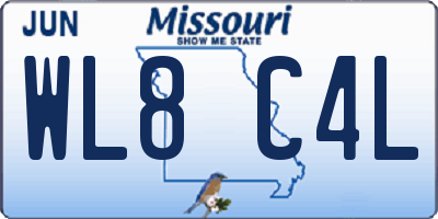 MO license plate WL8C4L