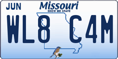 MO license plate WL8C4M
