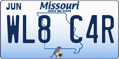MO license plate WL8C4R