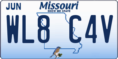 MO license plate WL8C4V