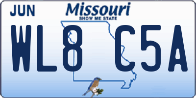 MO license plate WL8C5A