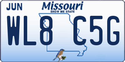 MO license plate WL8C5G