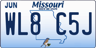 MO license plate WL8C5J