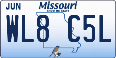 MO license plate WL8C5L