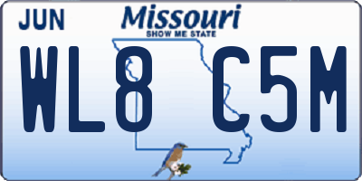 MO license plate WL8C5M