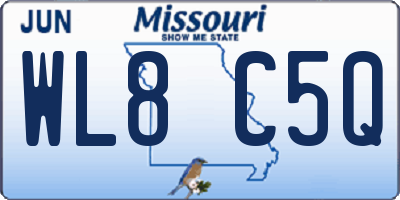 MO license plate WL8C5Q