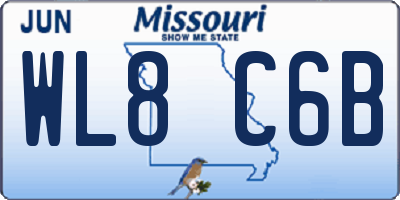 MO license plate WL8C6B