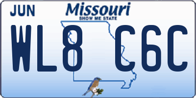 MO license plate WL8C6C